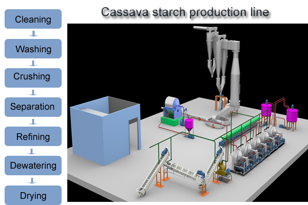 how to process cassava into starch