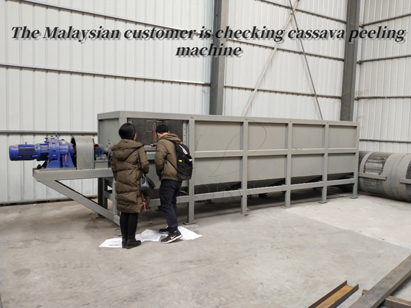 Malaysian client visit DOING company for cassava peeling and washing machine