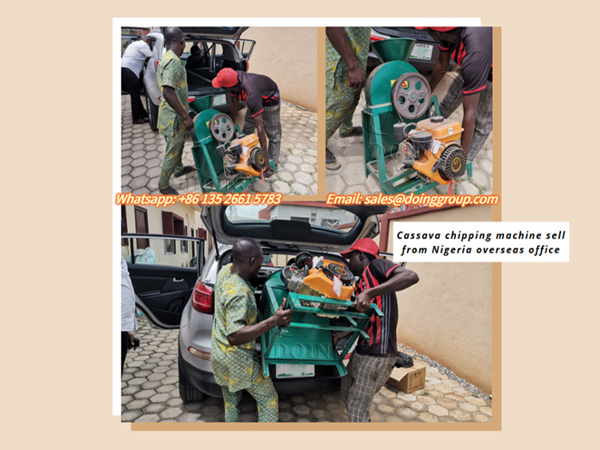 Nigerian customer buy small cassava chips cutting machine from DOING's overseas factory