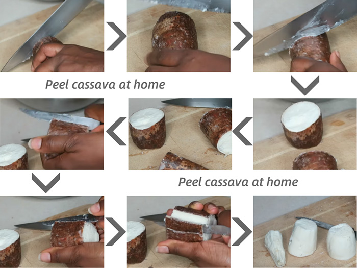 best way to peel cassava
