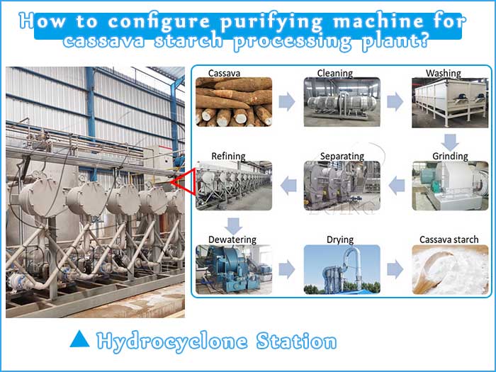 How to configure purifying machine for cassava starch processing plant?