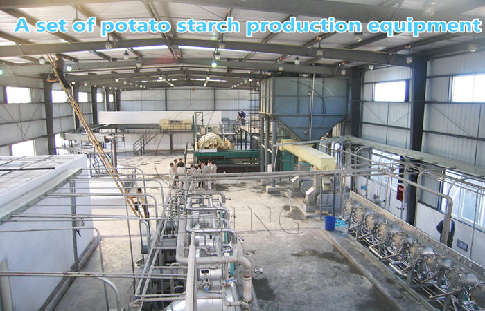 a set of potato starch production equipment