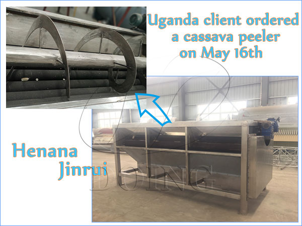 Uganda client ordered cassava peeler on the date of May 16th 2022