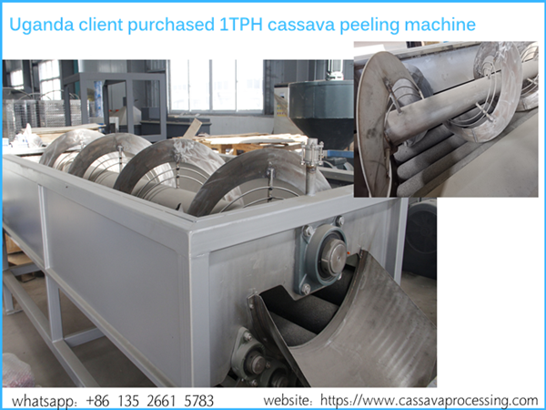 Uganda client purchased 1TPH cassava peeling machine was delivered from Jinrui