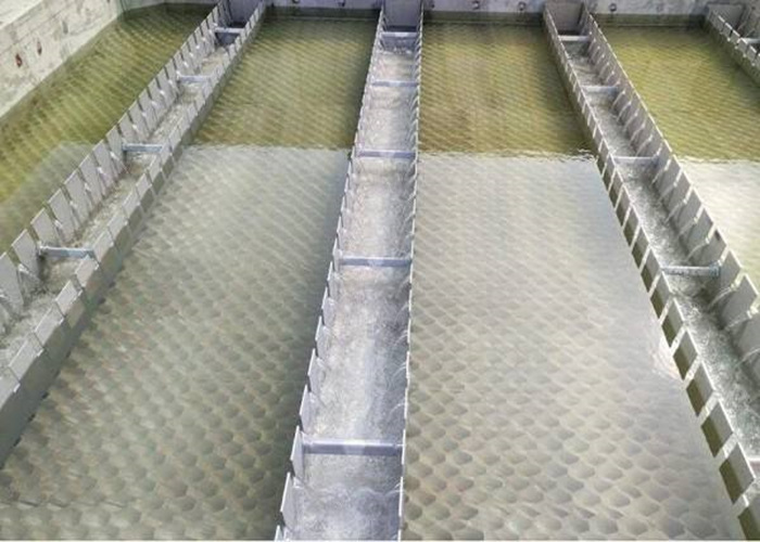 traditional sedimentation tanks or pools