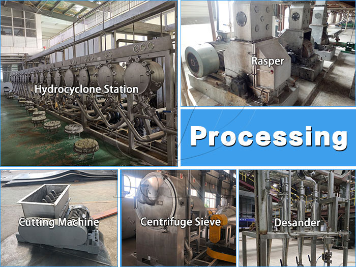 Potato starch manufacturing crushing and refining