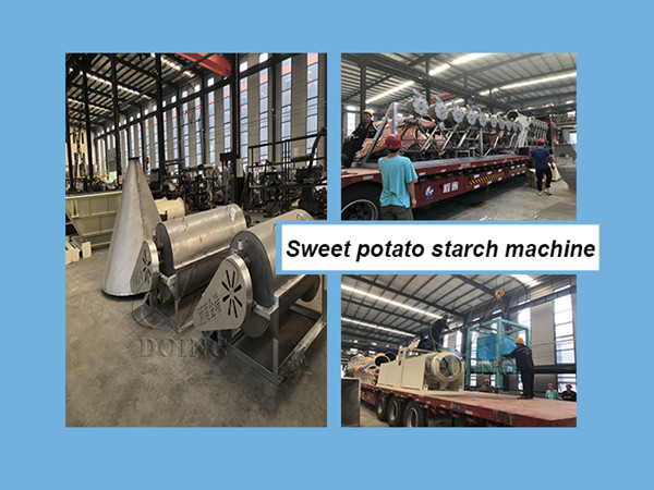 A set of 6tph sweet potato starch extraction machines is sent to Shaanxi, China!