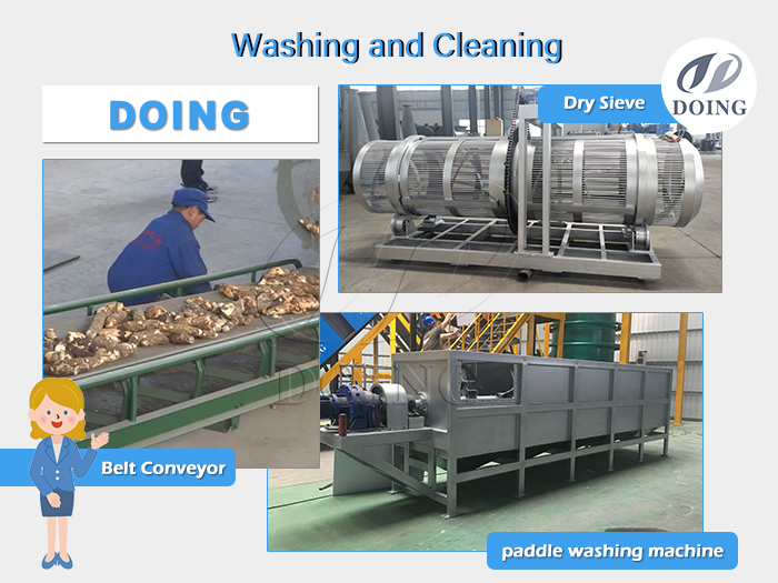 Edible cassava starch processing cleaning part