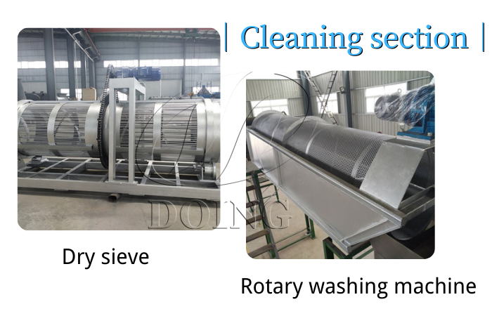 dry sieve and rotary washing machine