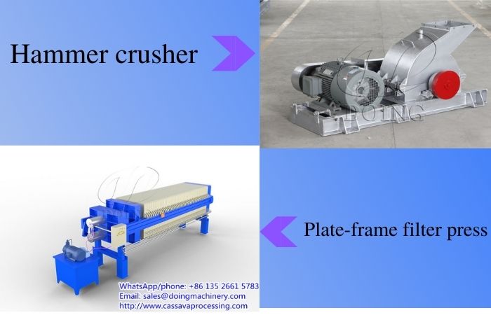 plate-frame filter press and hammer crusher